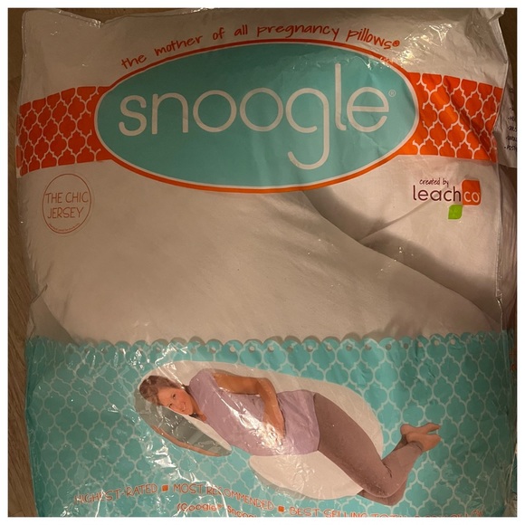 Leachco Snoogle Total Body Pillow in white with heather gray Pillowcase - Picture 6 of 8